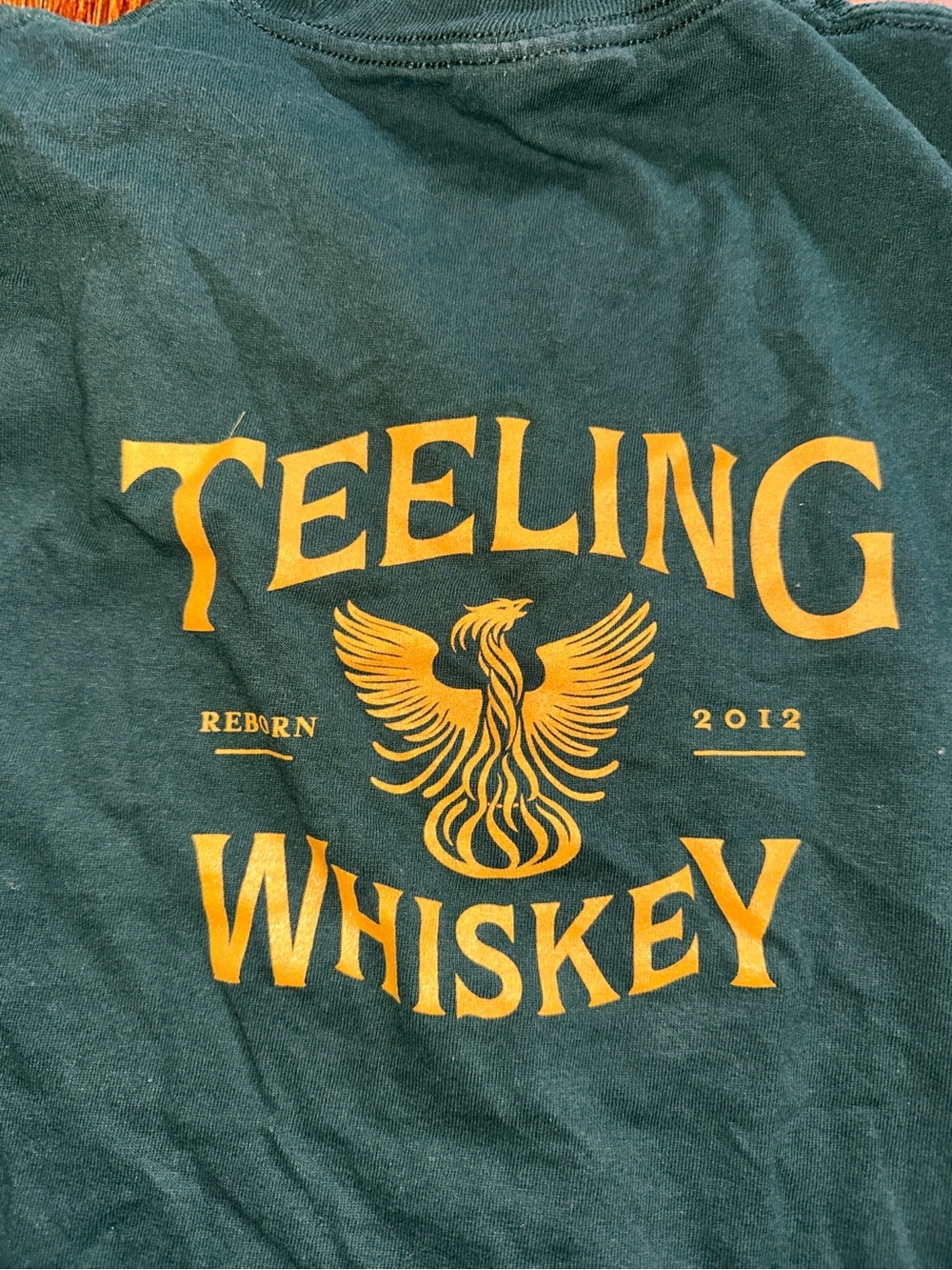 Large Teeling Whiskey Dare to Be Different Shamrock Irish Green Shirt